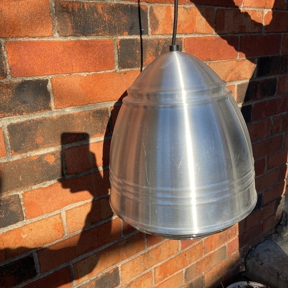 Loft Pendant Light in Brushed Aluminum with White Interior - Picture 7 of 8